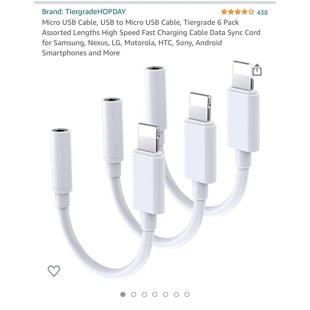 ONE Micro USB Cable, USB to Micro USB Cable, Tiergrade 6 Pack Assorted Lengths H